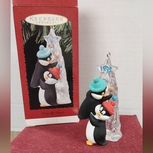 NIB Hallmark Keepsake Ornament Friendly Boost 1995 Penguins